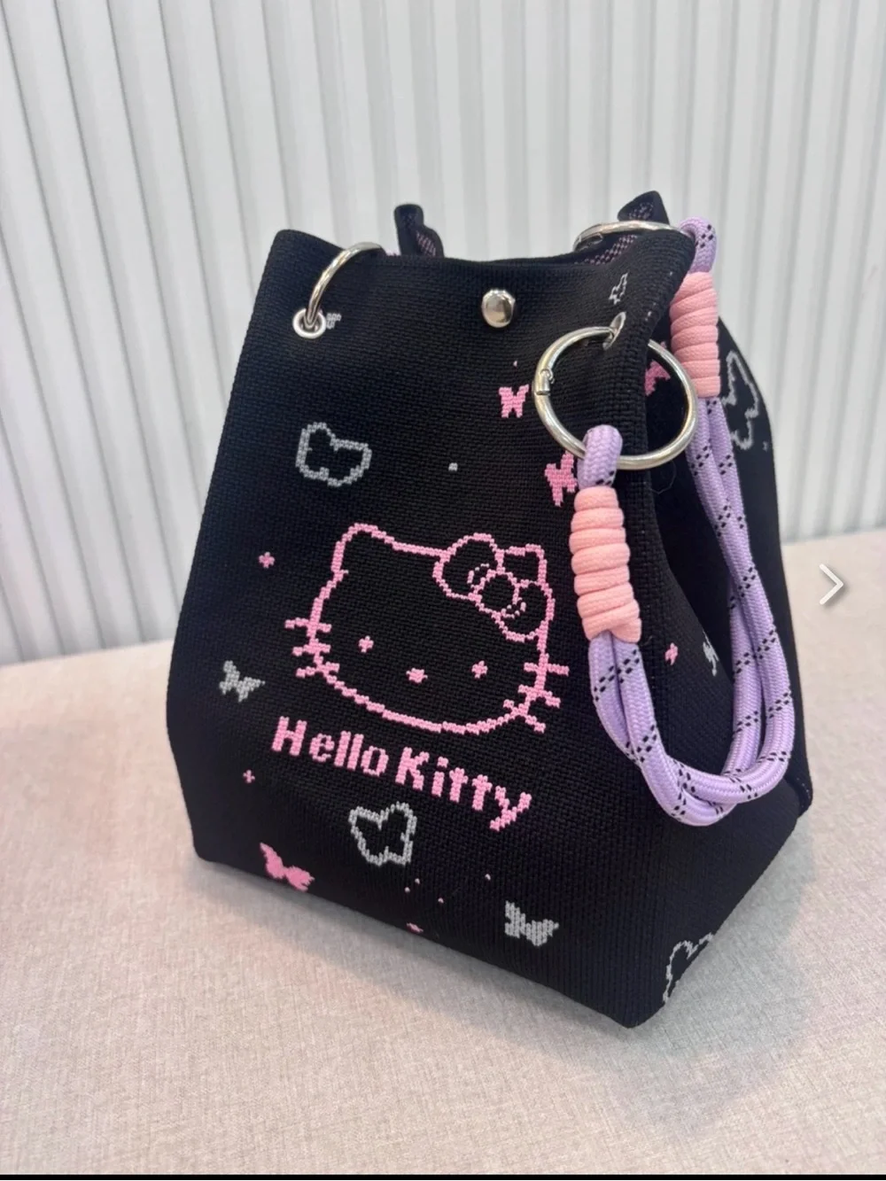 Hello Kitty Black Bag with Pink & Lilac Accents